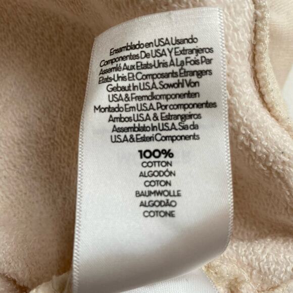 MOTHER THE BIGGIE CONCERT Sweatshirt Womens Cream Pink Size‎ Large Crew Neck - Picture 10 of 13